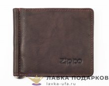 Zippo / Зажим для денег 10 х 09 см. кожа, цвет коричневый 2005126 