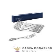 КМ / Вилка столовая «Номер 1» 20 см. посеребренная с чернением (6 шт) С319708 