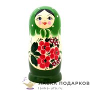 НП-М / Матрешка семеновская «Традиционная гуашь» 5 мест, 18 см. зеленый платок 