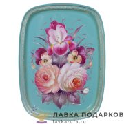НП Ж / Поднос жостовский «Утренний» 33 х 24 см. светлый фон НХПР_А_12 1л 