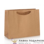 УП / Пакет подарочный «Крафт» горизонтальный малый 27х10х21см LT-211S 
