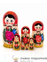 НП-М / Матрешка семеновская «Россияночка» 7 мест, 16 см. красный платок 