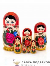 НП-М / Матрешка семеновская «Россияночка» 7 мест, 16 см. красный платок 