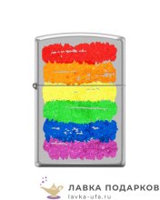 Zippo / Зажигалка бензиновая Zippo 205 «Радуга» цв. хром матовый 