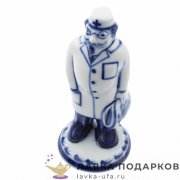 Гжель / Статуэтка «Доктор» 12 х 06 х 06 см. авт. Федоровская Т.Д. 