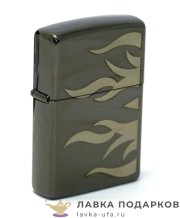 Zippo / Зажигалка 24951 «Пламя блики» 56 х 36 х 12 мм. черный глянец 