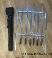 НП-М / Матрешка с авторской росписью «Миньон» 5 мест, 12 см  желто-голубая 
