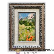 Картина в багете «Маки и скалы, Картина в багете» 40 х 30 см. черный 0024_ВКБ-Брон 