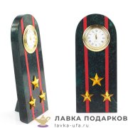 УК / Настольные часы «Погон полковник МВД» 6х15см змеевик ведомственные сувенирные 1316670мс 
