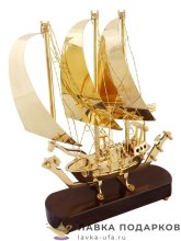 Винтаж / Корабль латунный на подставке 30 х 25 х 07 см. полиш Ст_3_6 