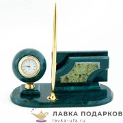 УК / Письменный набор из камня «Глобус» 25 х 12 х 09 см. лемезит 6026 