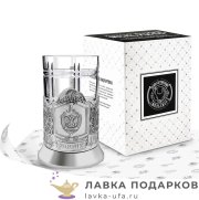 КМС / Подстаканник Кольчугино «ФСБ» со стаканом (хрусталь), серебрение, Меценат 
