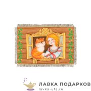 УС а6 / Магнит - фольклер «В окошке с котиком» 15 х 11 см.  1188_От_Н-М 