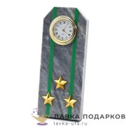 УК / Настольные часы «Погон полковник ПВ» 6х15см мрамор ведомственные сувенирные 1316664ос 