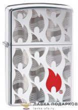 Zippo / Зажигалка 29678 «Пламя в огне» 56 х 36 х 12 мм. цвет хром полированный 