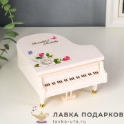 ИНТ / Музыкальная шкатулка механическая «Рояль» 12 х 13 х 08 см. розовый YL1002-1 