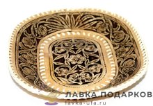 НП / Берестяная сухарница «Цветы» 20 х 27 см. Б020026 