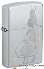 Zippo / Зажигалка бензиновая Zippo 48658 «Дьявольский туз» цв. хром серебристый 