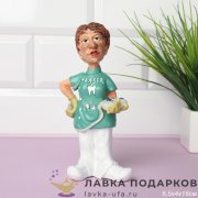 SV-П / Статуэтка «Врач стоматолог» большая салатная полистоун 16см 2049 