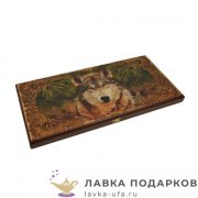 НИ / Набор 2в1 Нарды Шашки «Таежный волк» 60х30см из фанеры яркие 