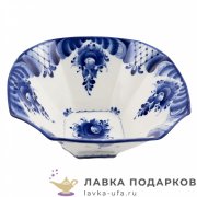 Гжель / Салатник «Граненый» (№ 2) 06 х 15 х 15 см. авт. Селиверстова Г.И. 