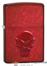 Zippo / Зажигалка 21186 «Череп» 56 х 36 х 12 мм. красная карамель 