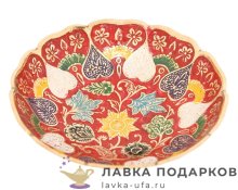 ЛК / Вазочка для конфет «Круглая» 13х13х4 см латунь эмаль красная Фр-1132.3 