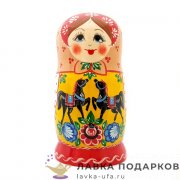 НП / Матрешка загорская «Городецкие лошадки»  5 кукол, 18 см. 2176 (НН) 