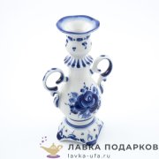 Гжель / Подсвечник «Фонарик» 19 х 12 х 09 см, авт. Неплюев В.В. 