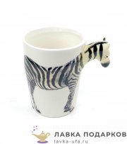 Кружка чайная - дизайн «Зебра» 350 мл. цв. белый 4695 