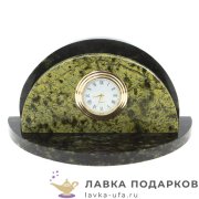 УК / Часы настольные из камня «Восход» 19 х 09 х 09 см. змеевик св.2332 