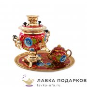 Самовар электрический 3 л «овал» в наборе «Васильки» 