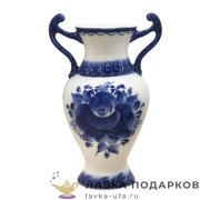 Гжель / Ваза декоративная «Гречанка» 14 х 11 х 08 см. авт. Селиверстова Г.И. 
