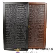 НИ / Нарды кожа «Питон золотой» 60х30см коричневые подарочные 