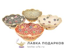 Кашмир / Вазочка для конфет «Цветы» 10 х 10 х 04 см. эмаль МИКС-4 Фр_7906  