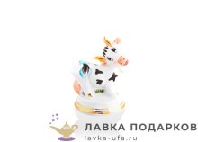 БФ / Статуэтка «Корова на пьедестале» Башкирский фарфор 11см сувенир фигурка подарочная 