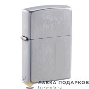 Zippo / Зажигалка «Пламя с лого Zippo.» 56 х 36 х 12 мм. хром матовый 29698 