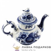 Гжель / Чайник «Воробей» 21 х 25 х 14 см. v-1000 мл, авт. Симонов С.М. 