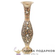Кашмир / Ваза латунная с эмалью 42 х 10 х 10 см. черный лист В_2377_16_4 