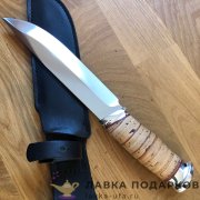 Златоуст / Нож охотничий «Таежный 2», сталь 95 х 18, рукоять береста + аллюминий, ст. гравировка 