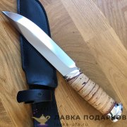 Златоуст / Нож охотничий «Таежный 2», сталь 95 х 18, рукоять береста + аллюминий, ст. гравировка 