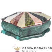 Камень / Шкатулка с зеркалом «Мозаика» 19 х 12 х 07 см. змеевик 9168 