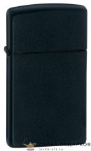 Zippo 1618 / Зажигалка Zippo Slim узкая с черным матовым покрытием 