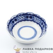 Гжель / Розетка для варенья «Смородинка» 03 х 10 х 10 см авт. Дунашова Т.С. 