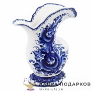 Гжель / Ваза декоративная «Морская» 17 х 10 х 08 см. авт. Митин Г.В. 