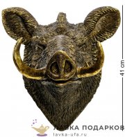 Скульптура настенная «Кабан - голова» 41 см. цвет БРОНЗА БФ_12 