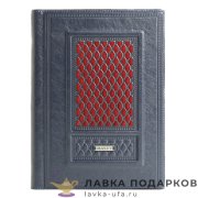 Макей / Ежедневник недатированный А5, обложка кожа «Монархия» цв. синий 008_10_08_1 