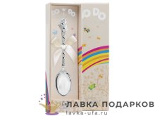 DODO / Ложка детская для кормления «Ангел» 12 см. серебрение + чернение 