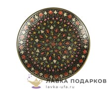 Кашмир / Панно латунное с эмалью «Тадж» черная 22 х 22 см. Кт_3275_8.1 