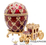 NB / Яйцо пасхальное «Герб» + карета 7 см. цв. красный HJD0725A+HJD0767 